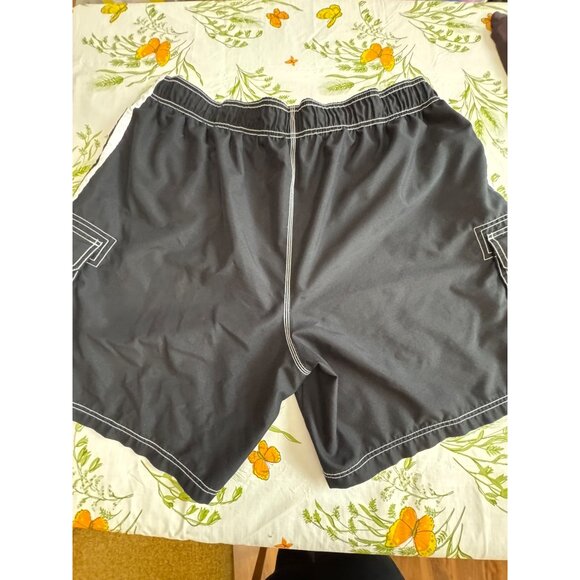 Op Mens Swim Trunks With White Stitching Drawstring Waist & Dual Navy Blue 3X - Picture 2 of 7